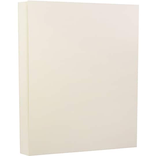 JAM Paper Strathmore Natural White Linen 8.5" x 11" Heavy-Weight Cardstock, 50 Sheets